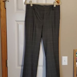 Wide Leg Trouser Cuffed Charcoal Grey Plaid